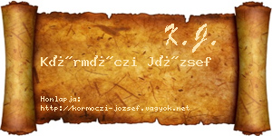 Körmöczi József névjegykártya