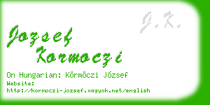 jozsef kormoczi business card