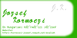 jozsef kormoczi business card